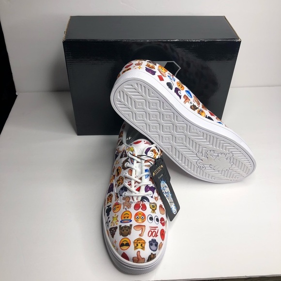 Milo Unisex White Low Emoji Sneakers - Picture 5 of 5